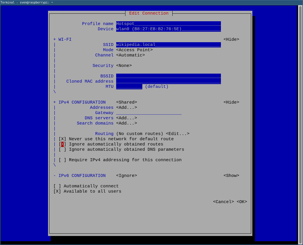 Use nmtui-